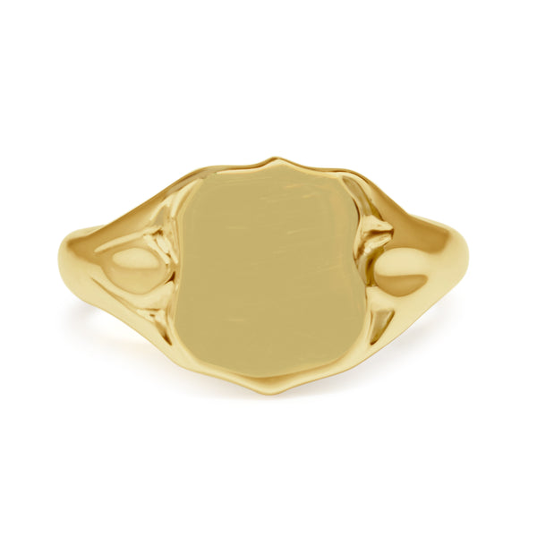 18ct Yellow Gold Shield Signet Ring