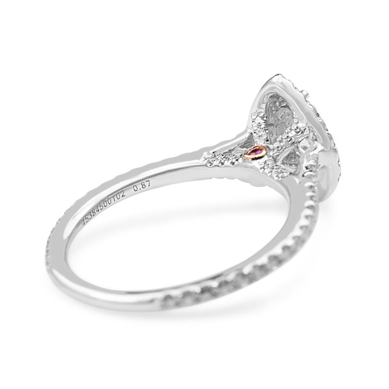 14ct White Gold Pear Diamond Double Halo Ring