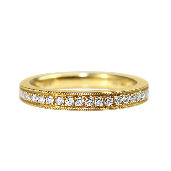 18ct Yellow Gold Grain Set Diamond Band Ring