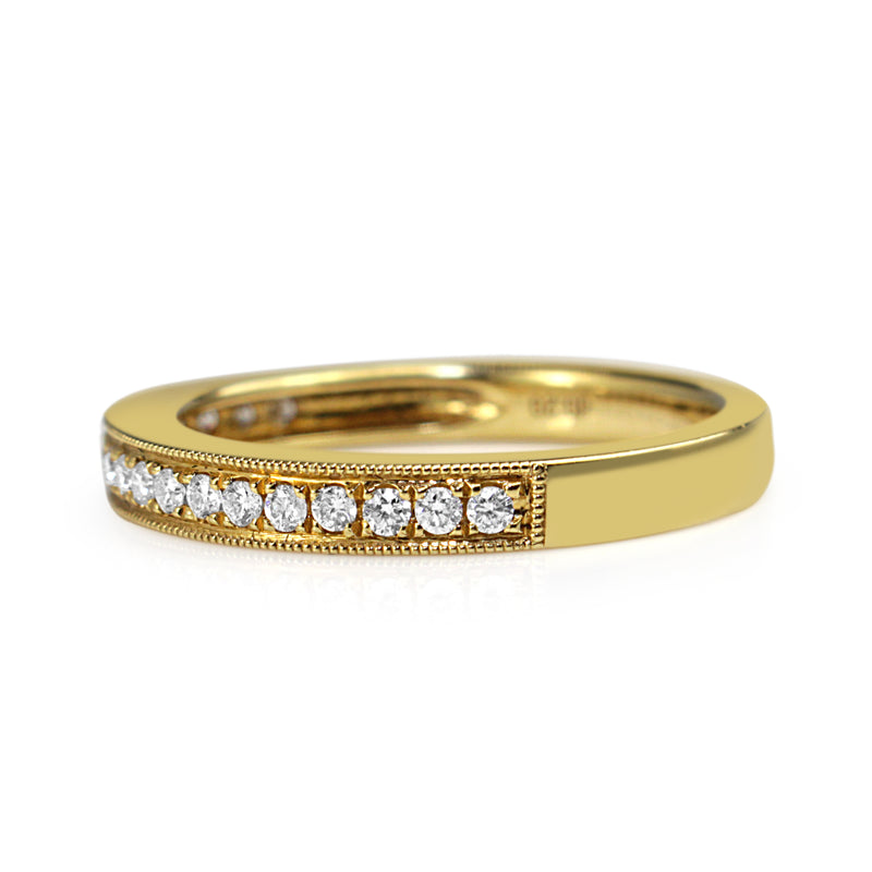 18ct Yellow Gold Grain Set Diamond Band Ring