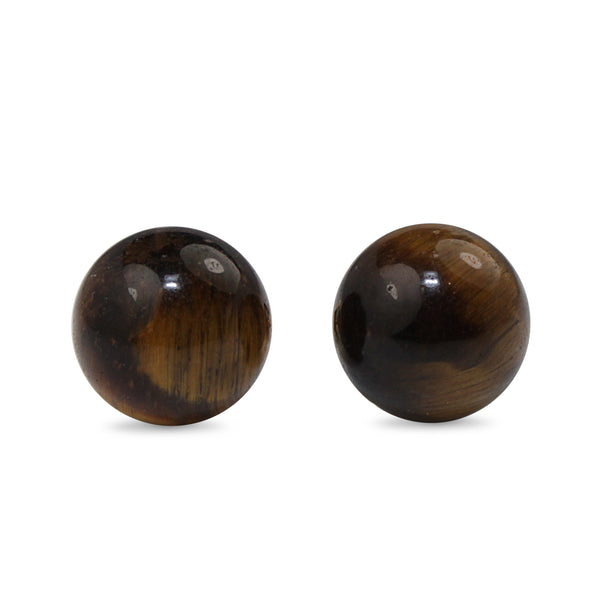 9ct Yellow Gold Tiger Eye Stud Earrings