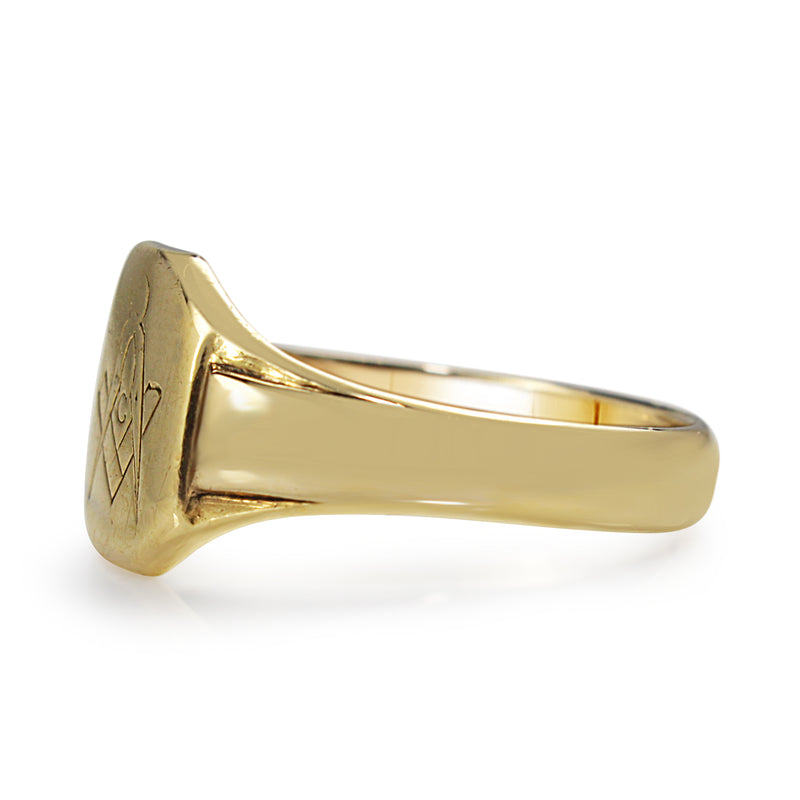 9ct Yellow Gold Masonic Signet Ring