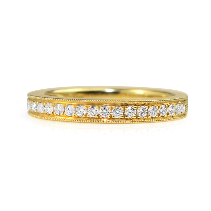18ct Yellow Gold Grain Set Diamond Band Ring