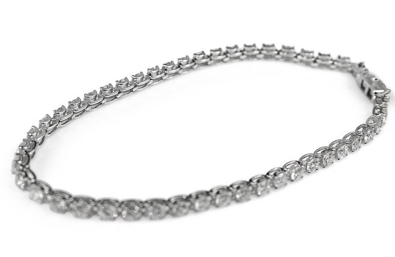 18ct White Gold 4ct Diamond Tennis Bracelet