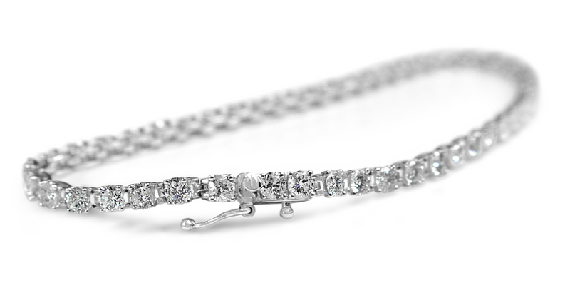 18ct White Gold 4ct Diamond Tennis Bracelet