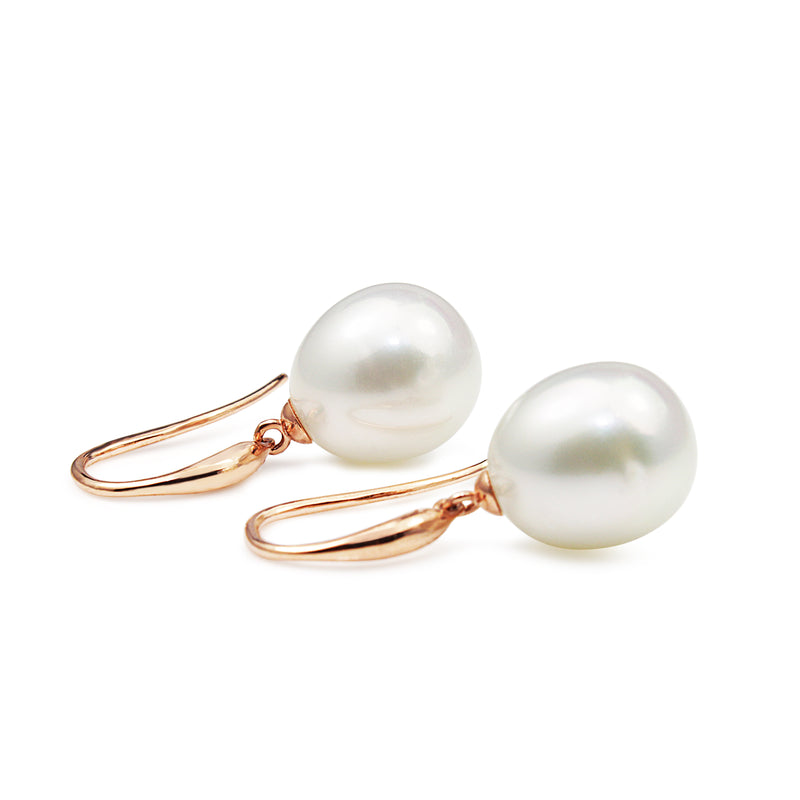 9ct Rose Gold 12mm South Sea Pearl Earrings