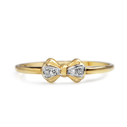 9ct Yellow Gold Diamond Bow Ring