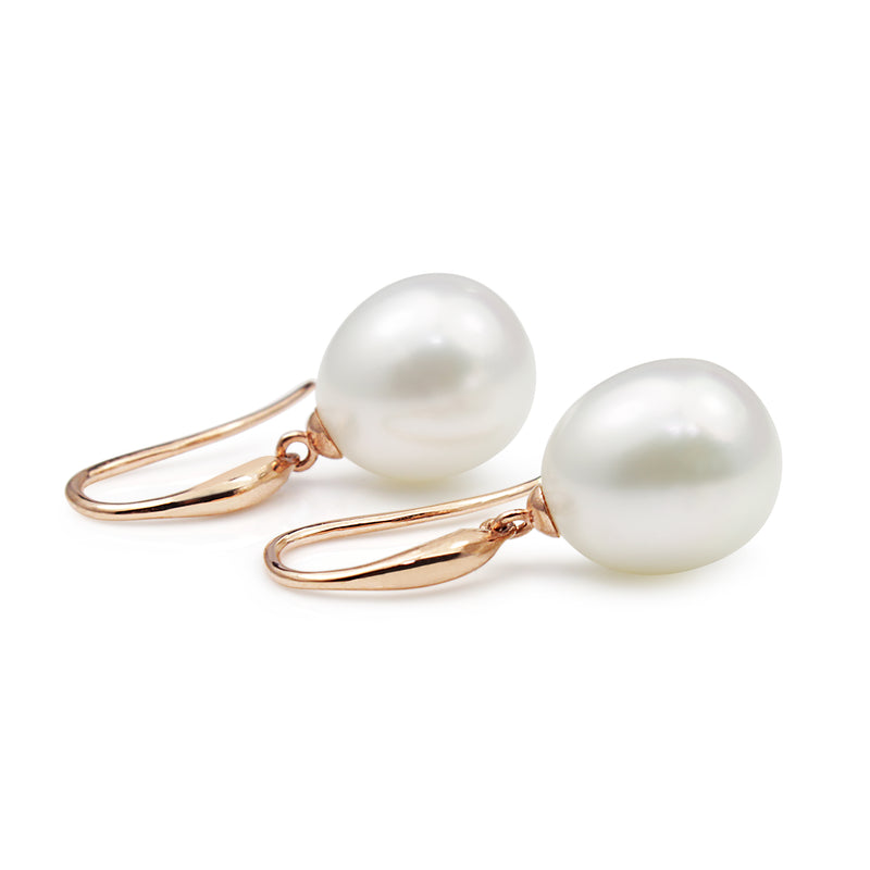 9ct Rose Gold 12mm South Sea Pearl Earrings