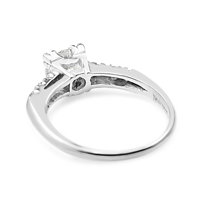 Platinum Diamond Solitaire Ring With Single Cut Diamond Band