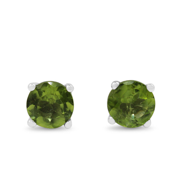 9ct White Gold Peridot Stud Earrings