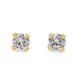 14ct Yellow Gold Diamond Stud Earrings