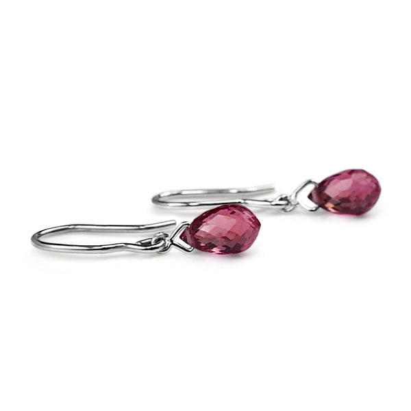 18ct White Gold Ruby Briolette Earrings