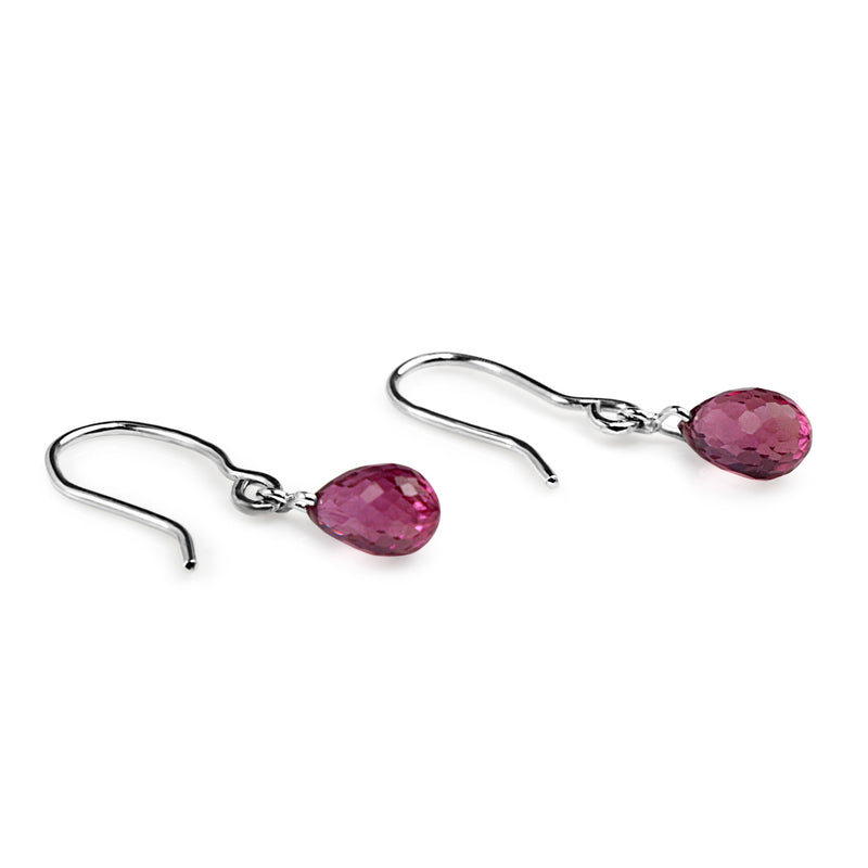 18ct White Gold Ruby Briolette Earrings