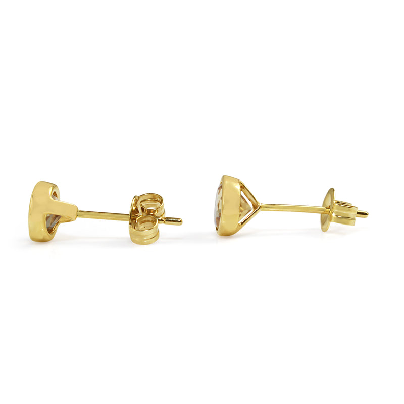 9ct Yellow Gold Citrine Bezel Stud Earrings