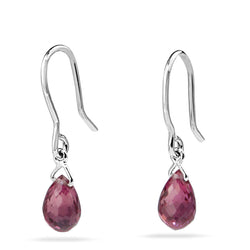 18ct White Gold Ruby Briolette Earrings