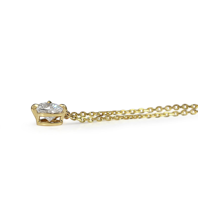 18ct Yellow Gold Heart Solitaire Diamond Necklace