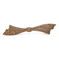 9ct Gold Vintage Etched Bow Brooch