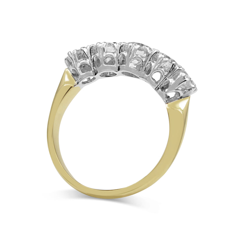 18ct Yellow and White Gold Victorian Style 5 Stone Ring