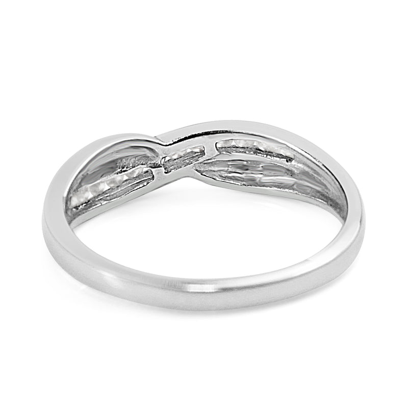 9ct White Gold Twist Diamond Band