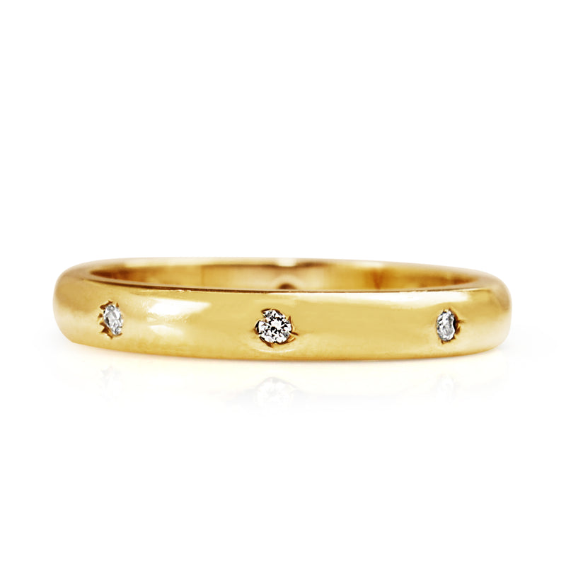 18ct Yellow Gold Rubbed In Set Diamond Band Ring