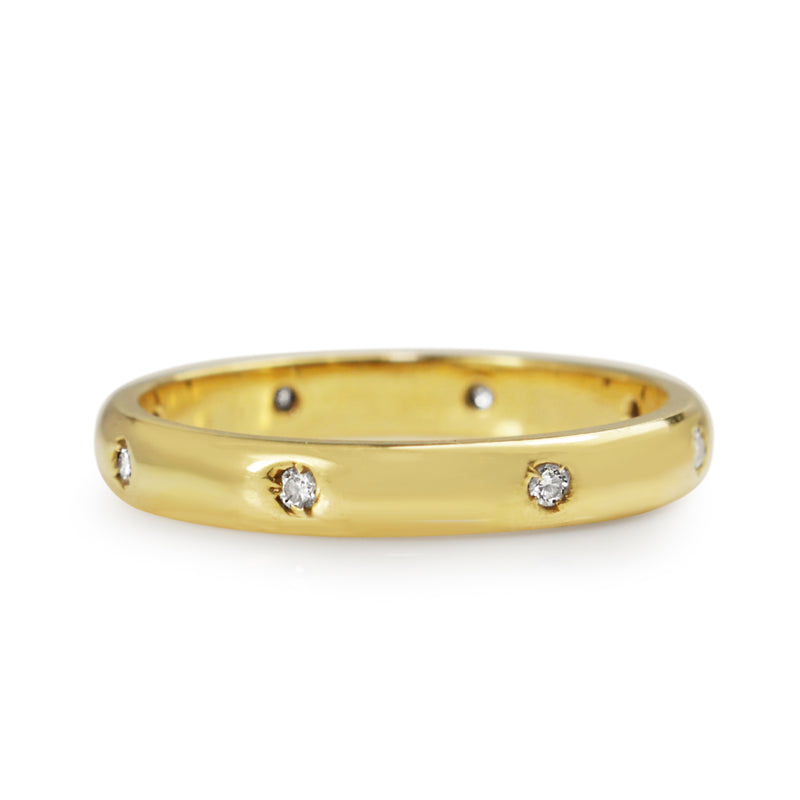 18ct Yellow Gold Rubbed In Set Diamond Band Ring