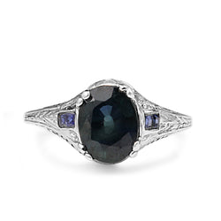 Platinum Art Deco Sapphire Ring