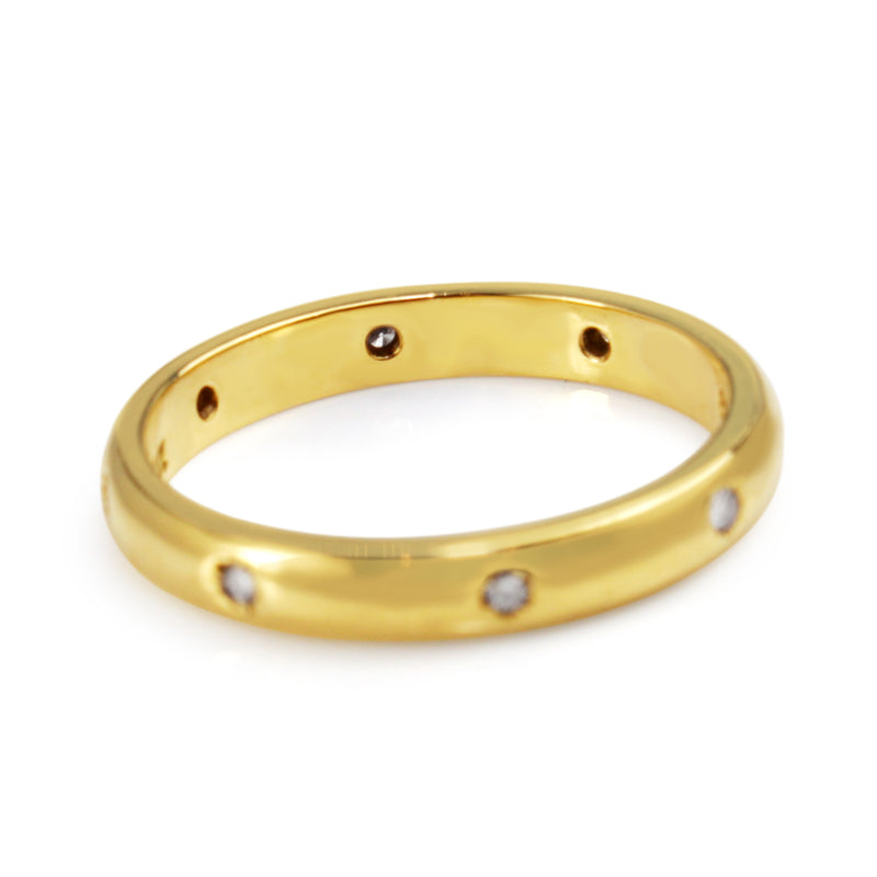 18ct Yellow Gold Rubbed In Set Diamond Band Ring