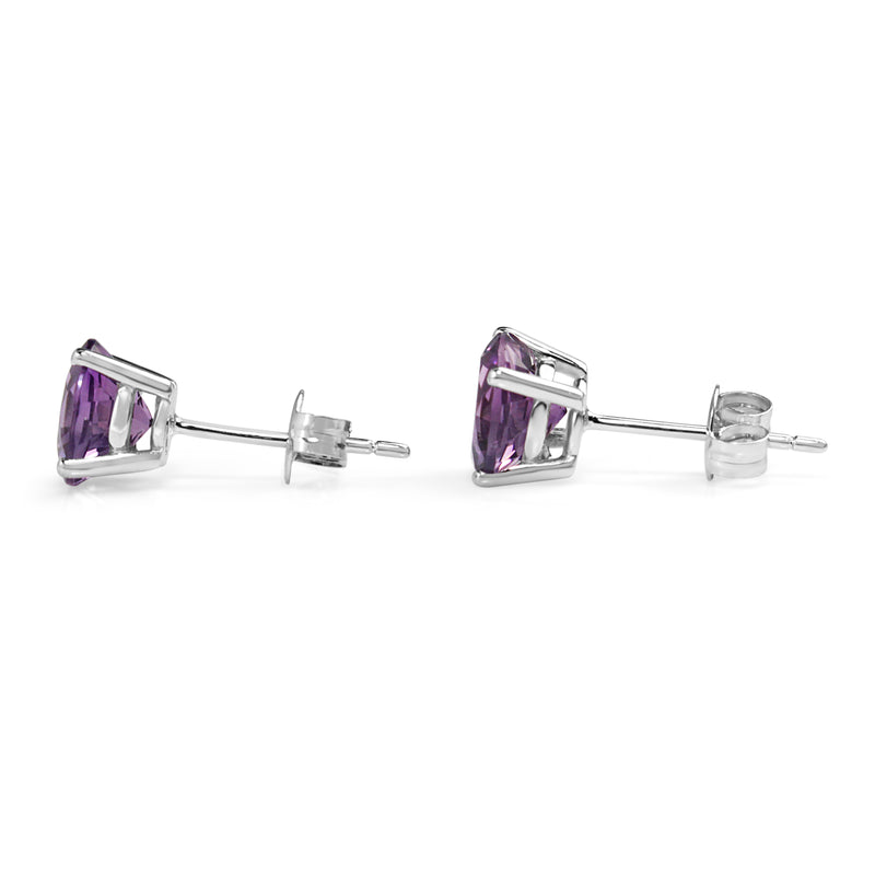 9ct White Gold Large Amethyst Stud Earrings