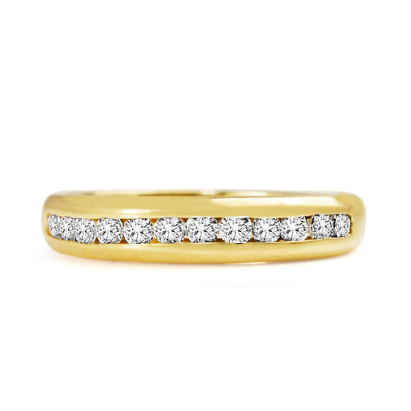 18ct Yellow Gold Channel Set Diamond Ring