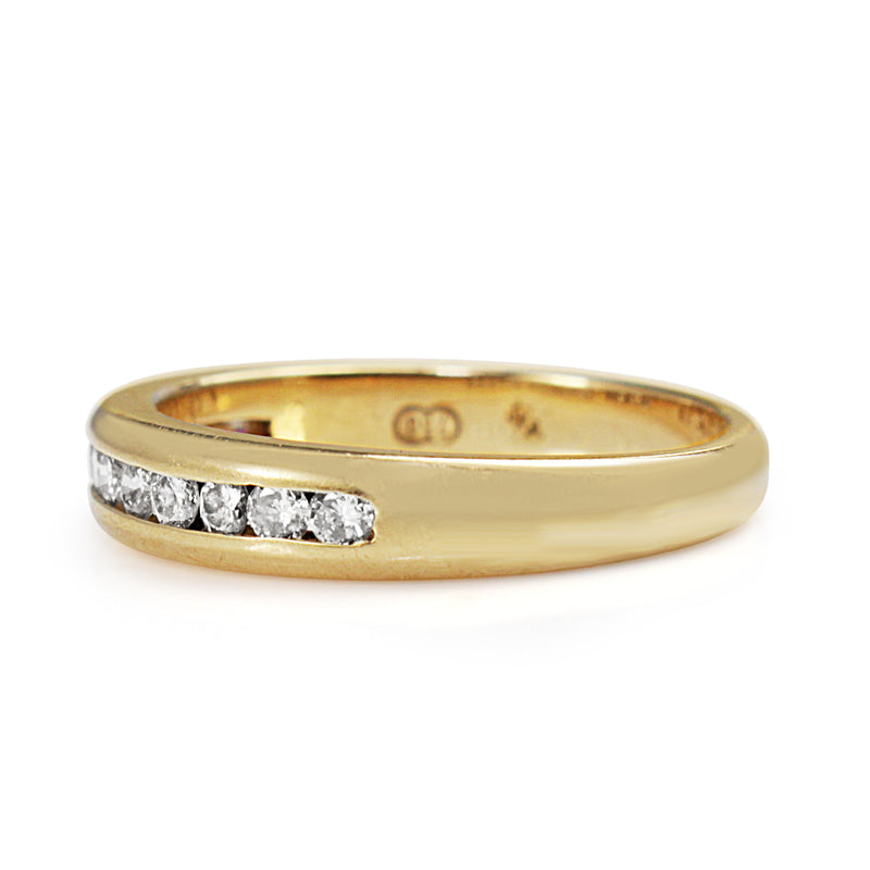 18ct Yellow Gold Channel Set Diamond Ring