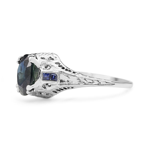 Platinum Art Deco Sapphire Ring