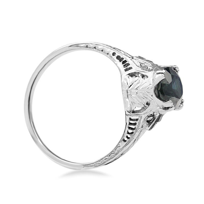 Platinum Art Deco Sapphire Ring