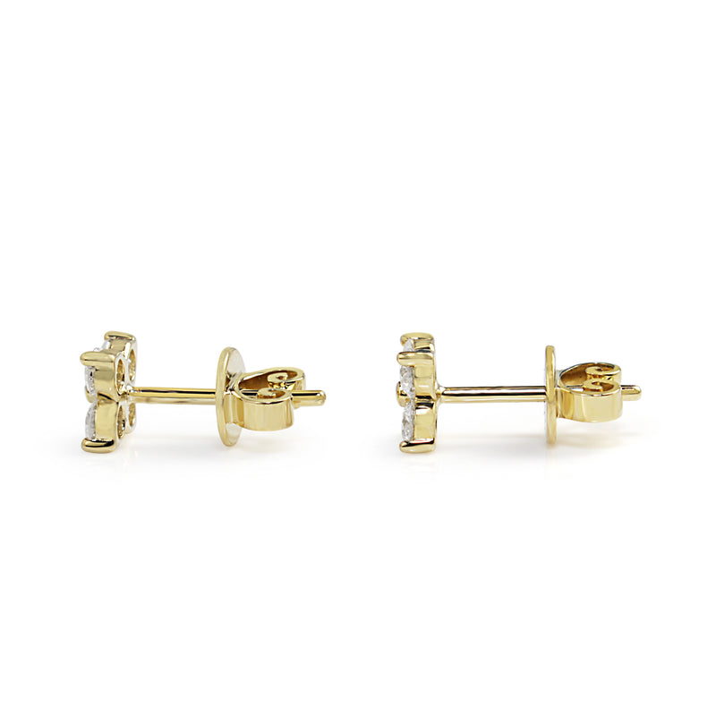 9ct Yellow Gold Diamond 'Clover' Earrings