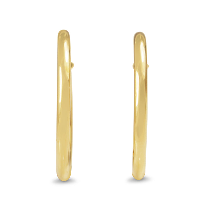 9ct Yellow Gold Thin 24mm Hoop Earrings