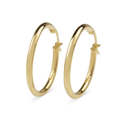 9ct Yellow Gold Thin 24mm Hoop Earrings