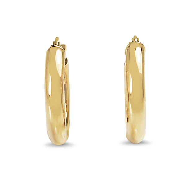 9ct Yellow Gold 16mm Thick Hoop Earrings