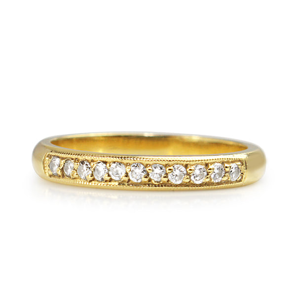 18ct Yellow Gold Grain Set Diamond Band Ring