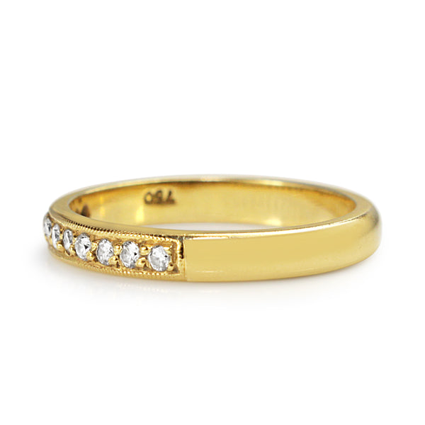 18ct Yellow Gold Grain Set Diamond Band Ring