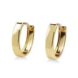 9ct Yellow Gold Small Flat Hoop Earrings