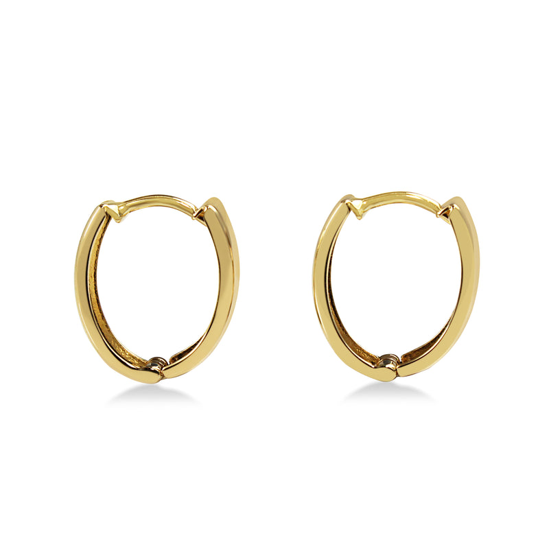 9ct Yellow Gold Small Flat Hoop Earrings