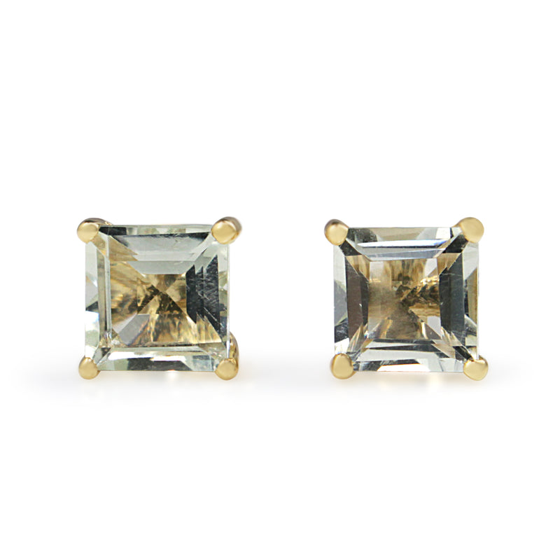 Green amethyst stud discount earrings