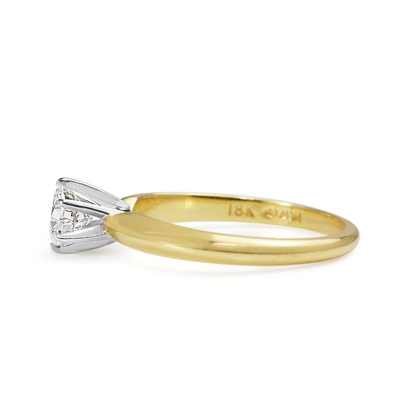 18ct Yellow and White Gold Diamond Solitaire Ring