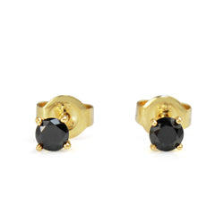 Black stone studs gold discount