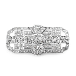 Platinum Art Deco Old Cut Diamond Brooch