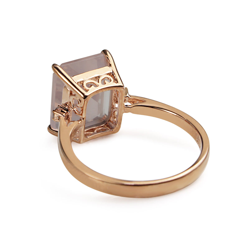 9ct gold rose quartz ring on sale