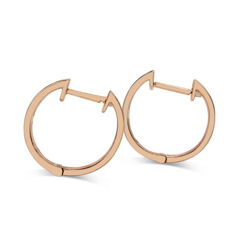 9ct Rose Gold Diamond Hoop Earrings
