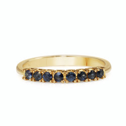 9ct Yellow Gold Sapphire Band Ring