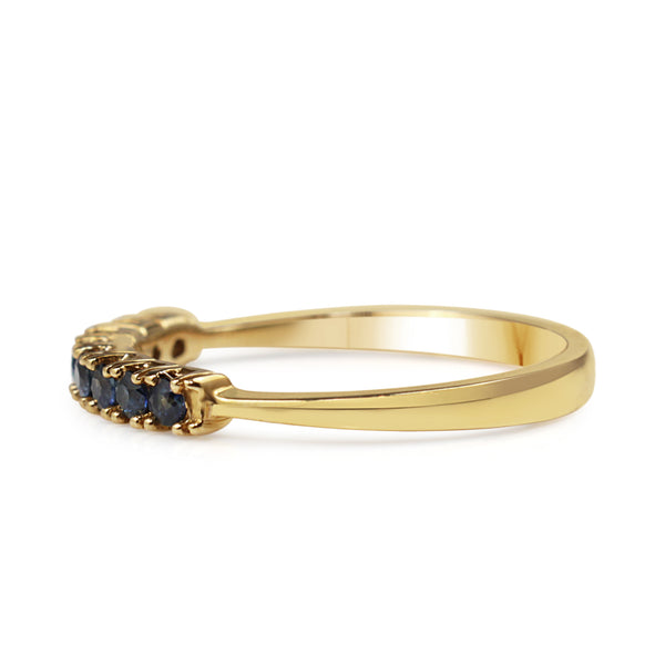 9ct Yellow Gold Sapphire Band Ring