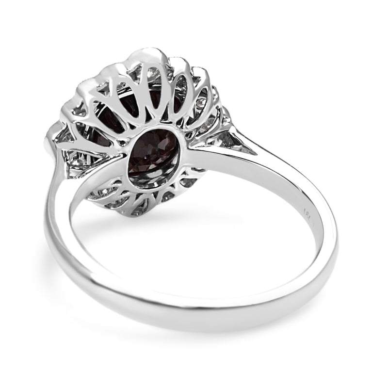 18ct White Gold Ruby and Diamond Daisy Style Ring