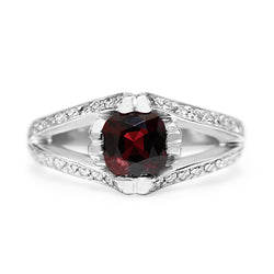 18ct White Gold Red Spinel and Diamond Ring